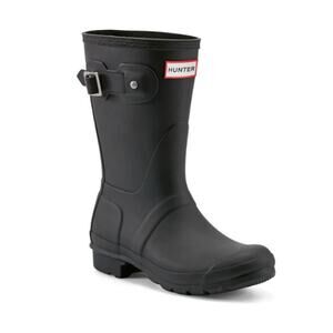 Hunter Original Short Rain Boots Black Rubber Waterproof Wellington Size 8 NIB